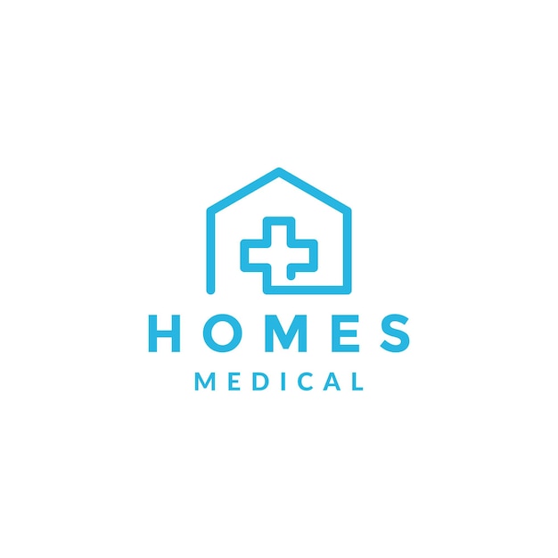 Líneas continuas home medical logo símbolo icono vector gráfico diseño ilustración idea creativa