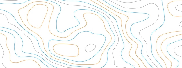 Líneas de contorno del mapa topográfico Fondo del patrón Bandera ondulada Forma geométrica Ilustración vectorial