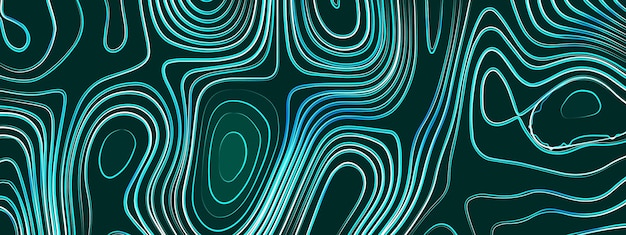Líneas de contorno del mapa topográfico onduladas azules Fondo del patrón Grilla de textura del terreno del mapa Topográfico
