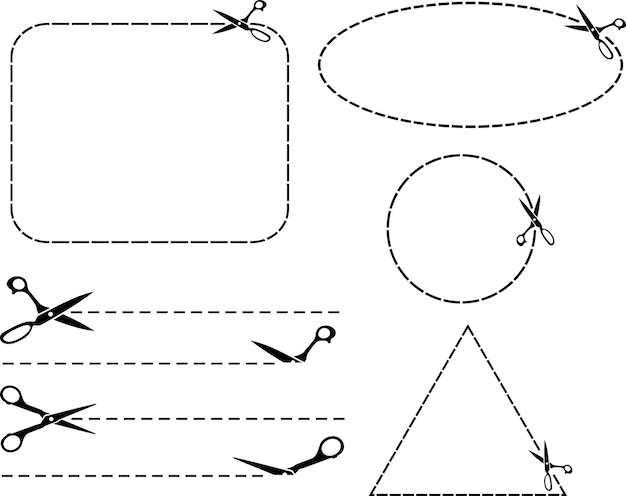 Vector líneas de corte de tijera