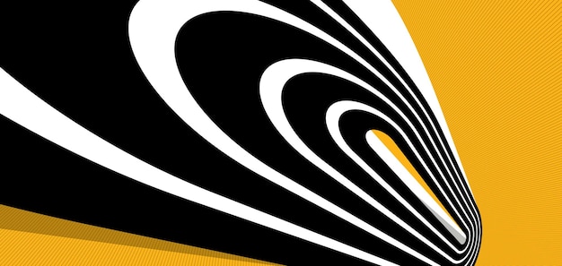 Líneas creativas fondo abstract vectorial perspectiva 3D diseño gráfico lineal composición rayas en poster o pancarta de rotación dimensional