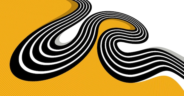 Líneas creativas fondo abstract vectorial perspectiva 3D diseño gráfico lineal composición rayas en poster o pancarta de rotación dimensional