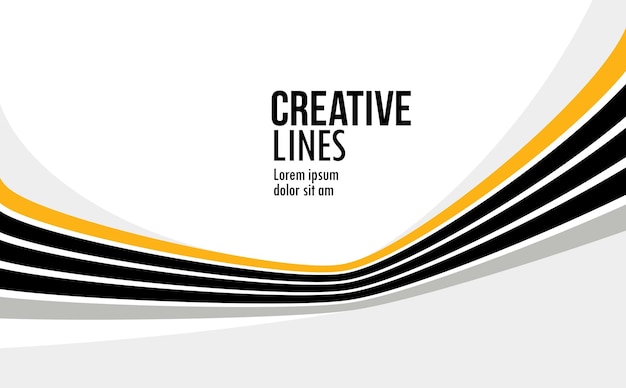 Líneas creativas fondo abstract vectorial perspectiva 3D diseño gráfico lineal composición rayas en poster o pancarta de rotación dimensional