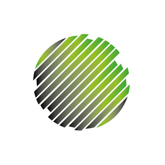 Líneas cruzadas en zigzag que forman una forma de círculo verde rojo azul amarillo púrpura forma vectorial de círculo
