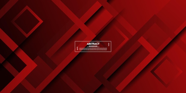 Líneas cuadradas rojas abstractas que se superponen fondo 3D combinación de patrones de formas de moda Vector Eps10