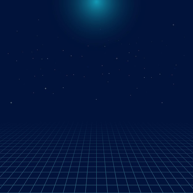 Líneas de cuadrícula de perspectiva abstracta Vaporwave fondo de tecnología retro