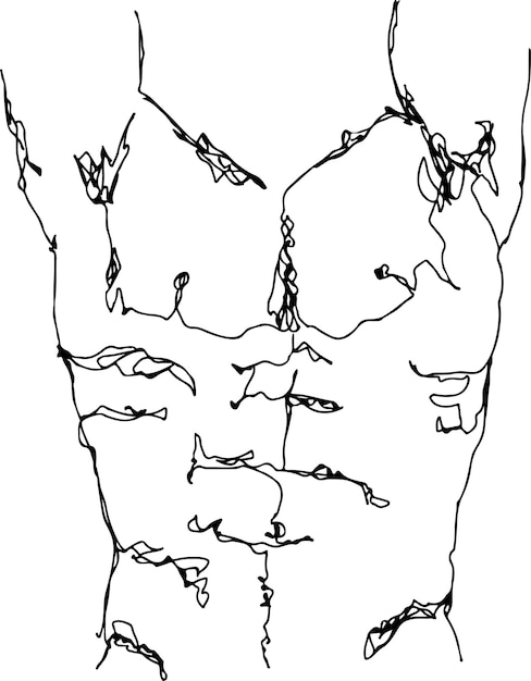 Las líneas del cuerpo del hombre sexy dibujo a mano dibujo ilustración
