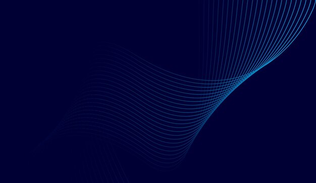 Líneas curvas abstractas sobre un fondo azul