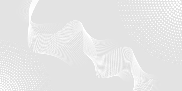 Líneas curvas brillantes fondo abstracto gris blanco futurista líneas curvas blancas modernas