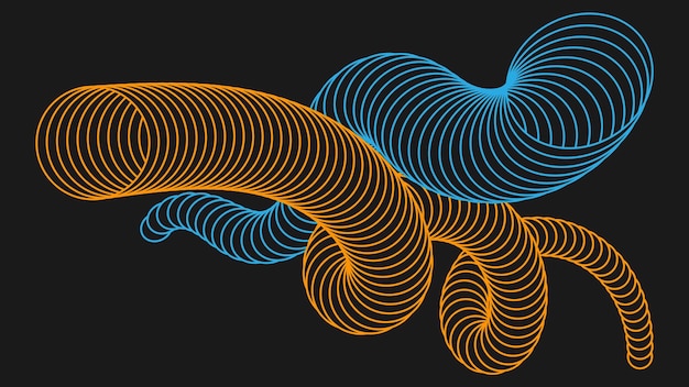 Las líneas curvas crean un tejido en espiral un elemento de diseño para la materialización de ideas creativas