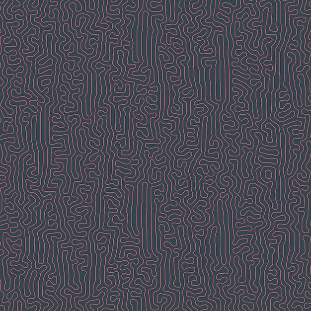 Líneas curvas enredadas Complejidad psicodélica Patrón vectorial Rojo Negro Abstracción