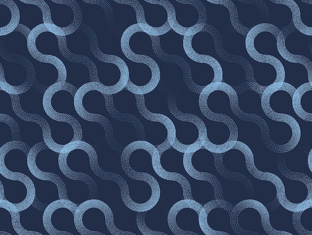 Líneas curvas enredadas patrón sin costuras vector de tendencia fondo abstracto azul