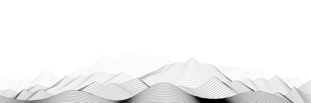 Líneas curvas imitación de cadenas montañosas vector fondo minimalismo