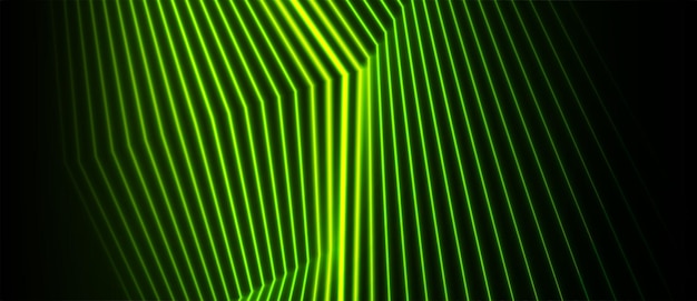 Líneas curvas de neón verde fondo geométrico futurista abstracto