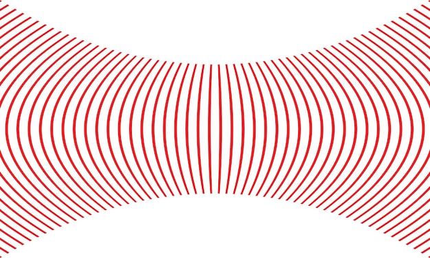 Líneas curvilíneas rojas en blanco que forman una ilusión óptica geométrica