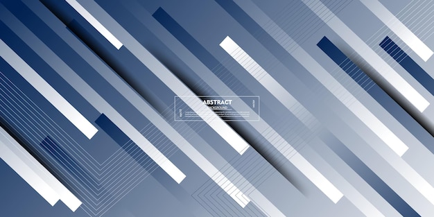 Líneas diagonales abstractas premium fondo azul y blanco con sombra dinámica Ilustración vectorial