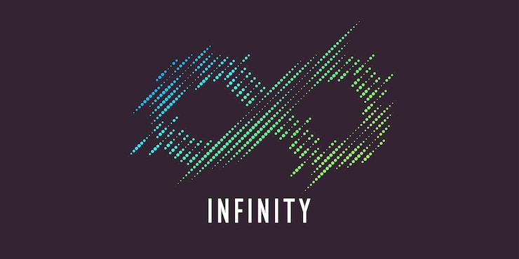 Vector líneas dinámicas forman un signo de infinito vector ilustración moderna