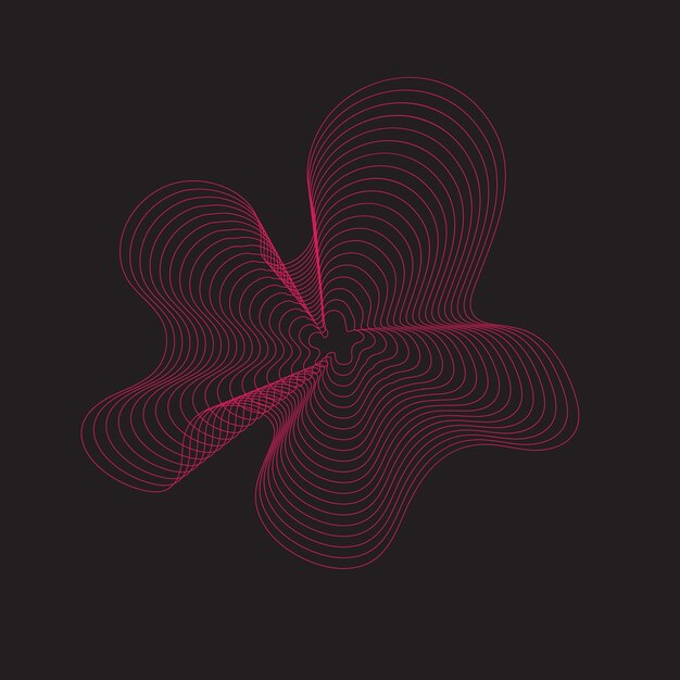líneas dinámicas y puntos para el diseño de redes de música de fondo con partículas curva de onda sonora radial