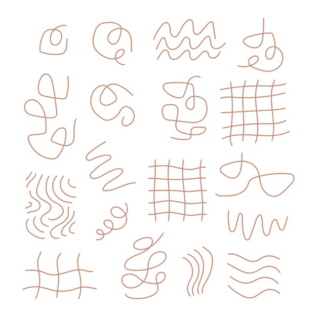 Líneas de doodle abstractas dibujadas a mano