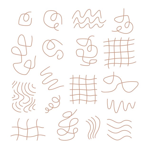 Líneas de doodle abstractas dibujadas a mano