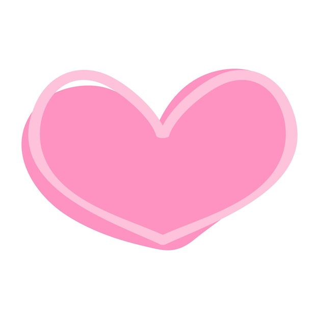 Líneas de Doodle Ilustración de corazón en blanco