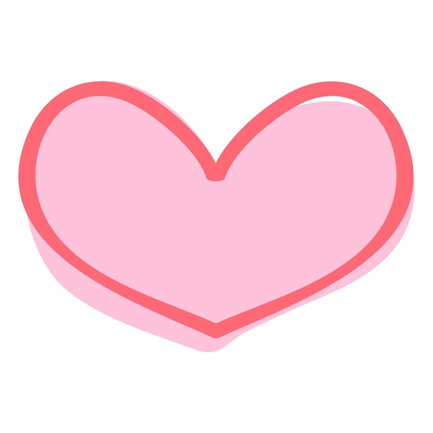 Líneas de Doodle Ilustración de corazón sobre un fondo blanco
