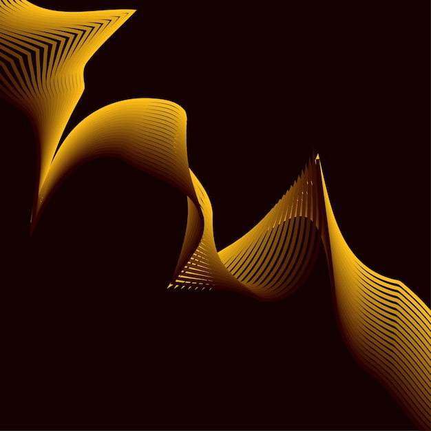 Líneas doradas en fondo negro Vectores de acciones Clipart e ilustraciones