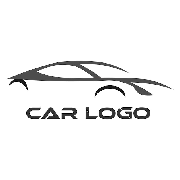 Vector las líneas elegantes forman la silueta de un automóvil icono del logotipo de un automóvil deportivo