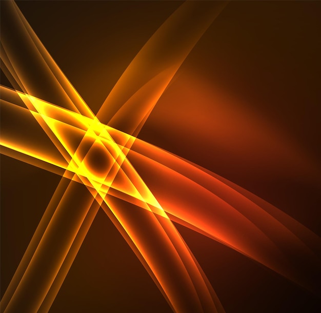 Líneas de energía ondas brillantes en el fondo abstracto del vector oscuro Vector negocio o tecnología presentación diseño plantilla folleto o patrón de volante o banner web geométrico