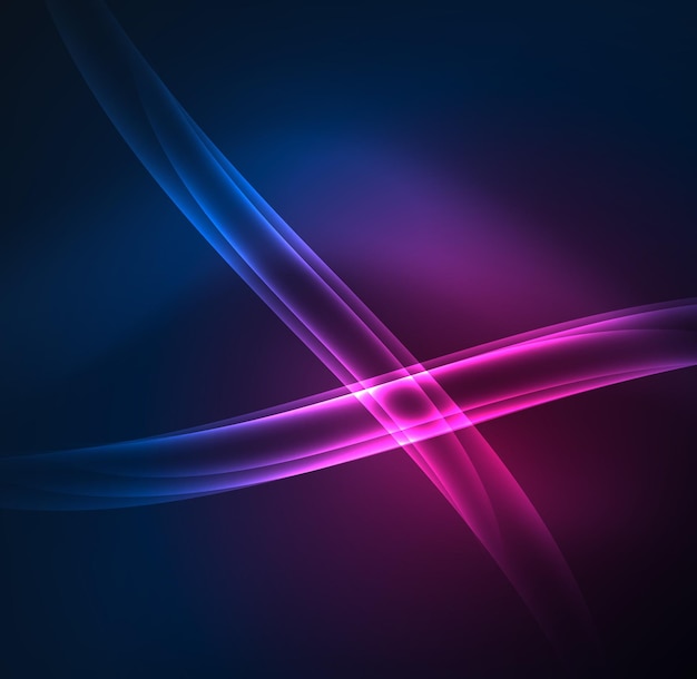 Líneas de energía ondas brillantes en el fondo abstracto del vector oscuro Vector negocio o tecnología presentación diseño plantilla folleto o patrón de volante o banner web geométrico