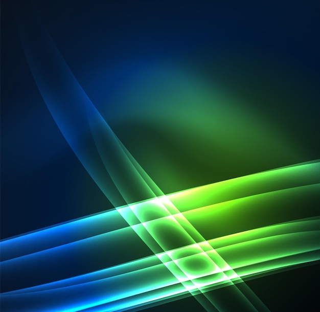 Líneas de energía ondas brillantes en el fondo abstracto del vector oscuro Vector negocio o tecnología presentación diseño plantilla folleto o patrón de volante o banner web geométrico