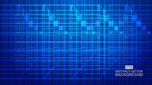 Las líneas entrecruzadas extienden el sentido de la tecnología espacial, el sentido del espacio, el fondo del póster del vector de Internet