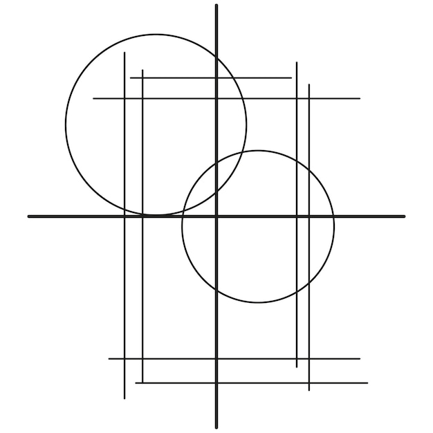 Líneas entrelazadas cruzadas círculo garabateado esquemático cuadrado de líneas de intersección aleatorias Ilustración vectorial