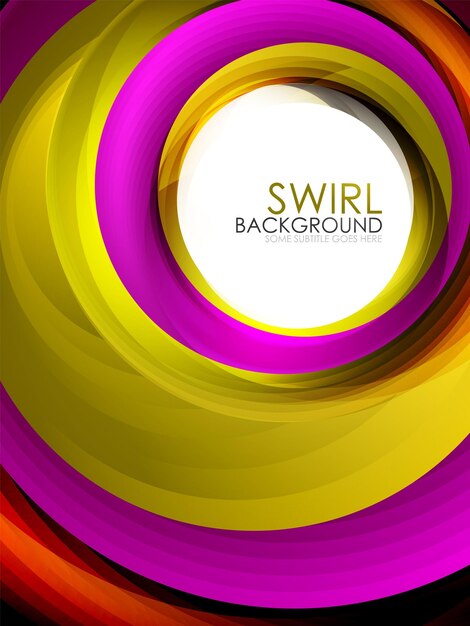 Líneas en espiral que fluyen en remolino efecto 3D vector de fondo abstracto negocio digital o plantilla de movimiento techno