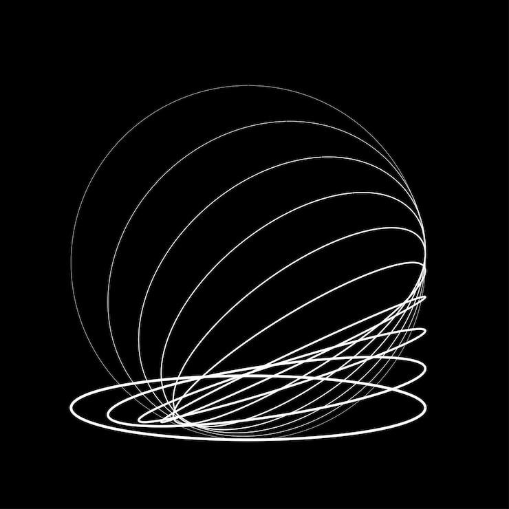 Vector líneas en forma de círculo. ilustración de vector de espiral. ronda de tecnología. logotipo del círculo. elemento de diseño