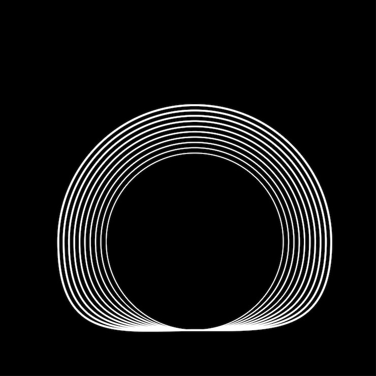 Vector líneas en forma de círculo. ilustración de vector de espiral. ronda de tecnología. logotipo de onda. elemento de diseño