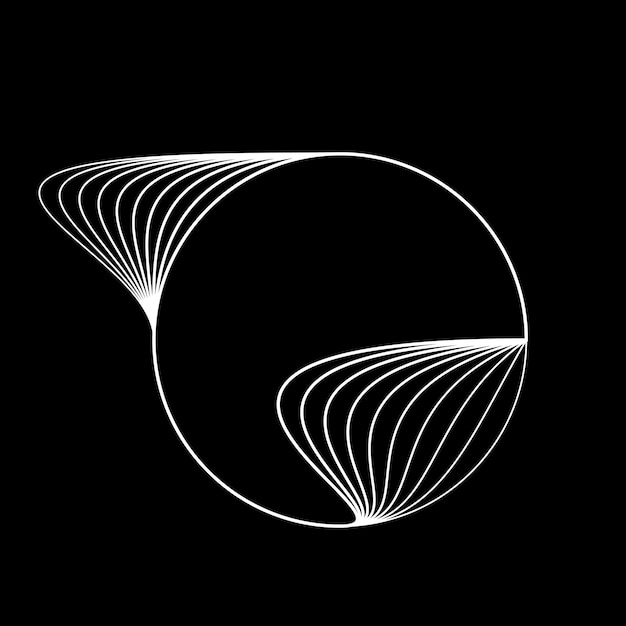 Líneas en forma de círculo. ilustración de vector de espiral. ronda de tecnología. logotipo de onda. elemento de diseño