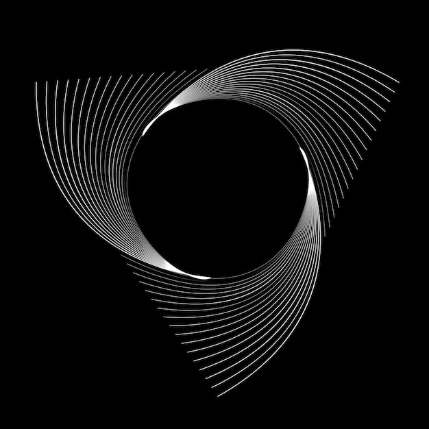 Líneas en forma de círculo. Ilustración de vector de espiral. Ronda de tecnología. Logotipo de onda. elemento de diseño