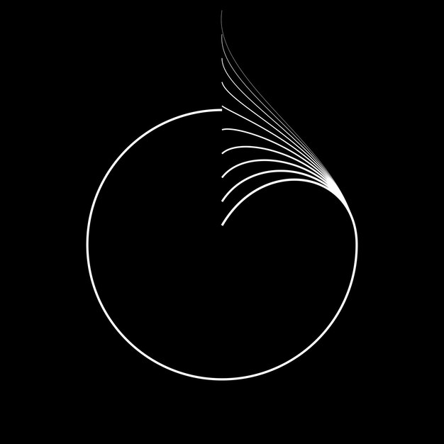 Líneas en forma de círculo. Ilustración de vector de espiral. Ronda de tecnología. Logotipo vectorial. elemento de diseño