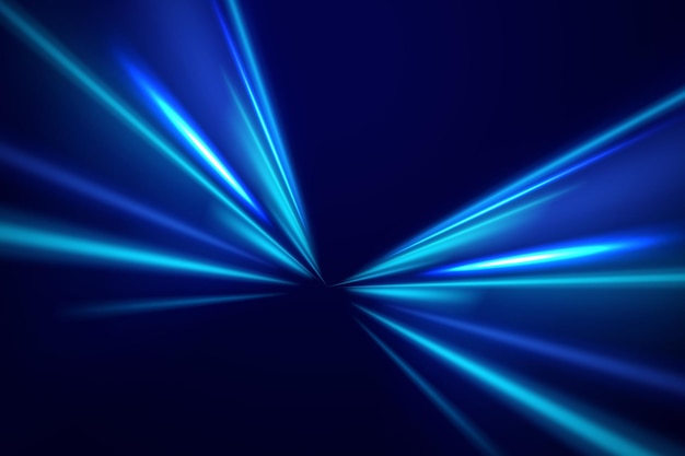 Líneas en forma de cometa contra un fondo oscuro Ilustración del concepto de alta velocidad