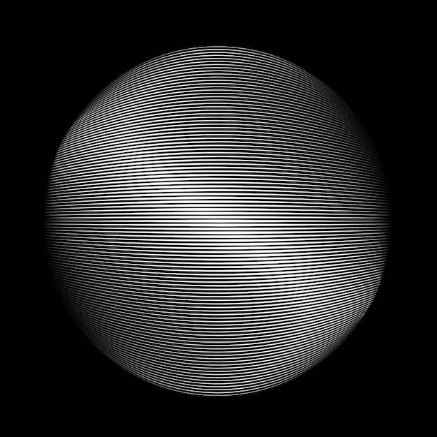 Líneas en forma de esfera. Vector .Tecnología esfera Logo . elemento de diseño 3d. Figura circular.