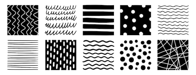 Líneas y formas abstractas dibujadas a mano con lápiz o marcador