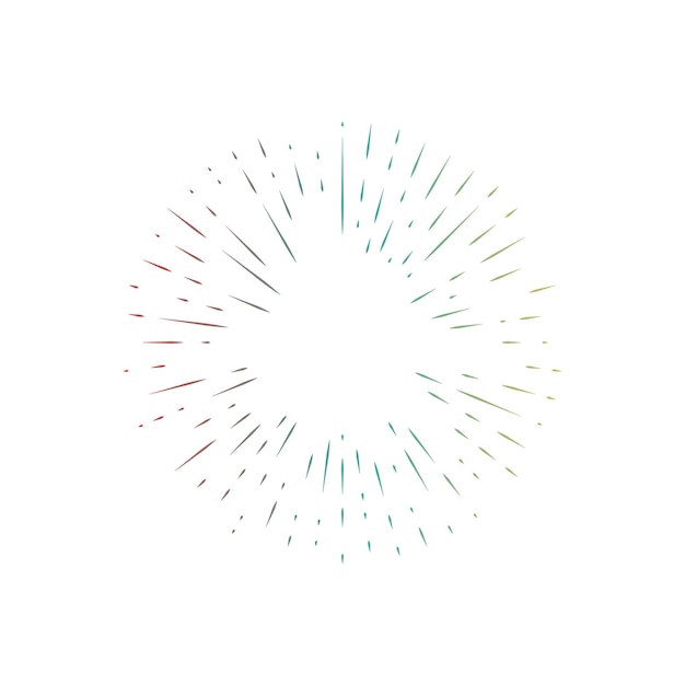 Líneas de fuegos artificiales degradados sobre fondo blanco ilustración vectorial