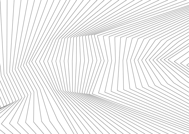Líneas geométricas 3D curvas y refractadas grises