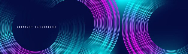 Líneas geométricas abstractas azules y rosas brillantes sobre un fondo azul oscuro