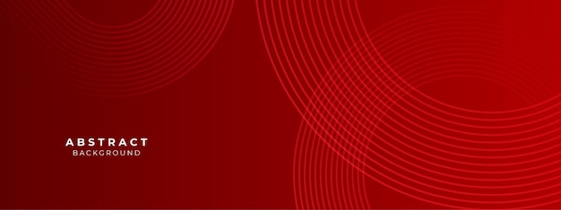 Líneas geométricas brillantes abstractas en fondo rojo patrón de líneas redondeadas diagonales azules brillantes diseño de plantilla de bandera moderno con espacio para su texto Ilustración vectorial