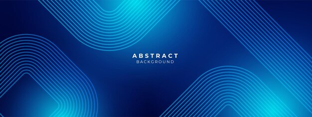Líneas geométricas brillantes azules abstractas sobre un fondo azul oscuro Patrón de líneas hexagonales azules brillantes modernas Diseño artístico de líneas de rayas geométrica Tecnología concepto futurista Ilustración vectorial