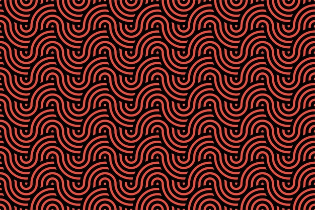 líneas geométricas onduladas rojas fondo de patrón sin costura abstracto