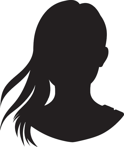 Líneas graciosas Vector de chica negra y blanca Obra artística de chica monocromática fuerte y hermosa