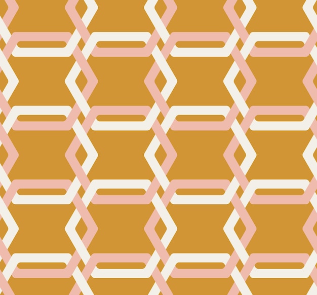 Líneas hexagonales abstractas Patrón de vector inconsútil geométrico retro complejo Colores de moda perfectos